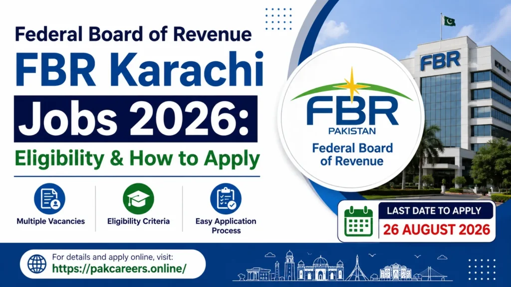 Federal Board of Revenue FBR Karachi Jobs 2026 Eligibility & How to Apply