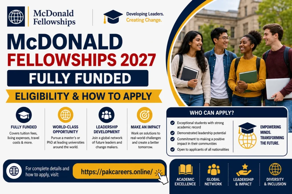 McDonald Fellowships 2027 – Fully Funded Eligibility & How to Apply