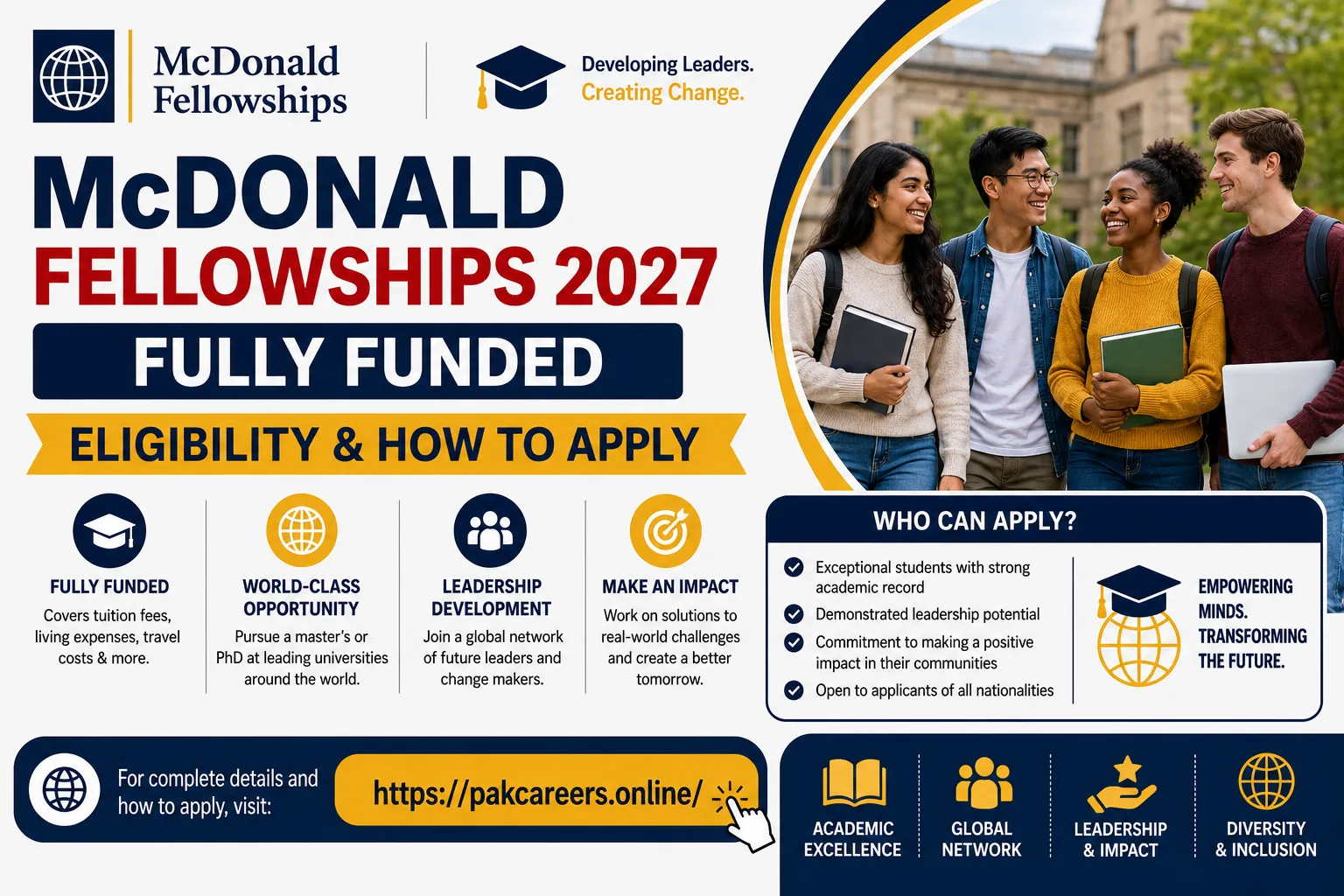 McDonald Fellowships 2027 – Fully Funded Eligibility & How to Apply